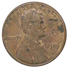 Монета 1 цент 1989 года США (аверс)