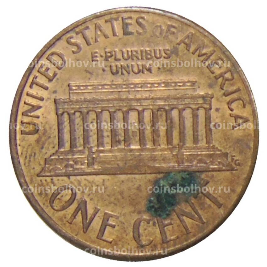 Монета 1 цент 1989 года США (вид 2)