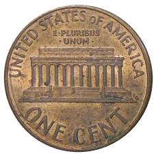 Монета 1 цент 1989 года США (реверс)