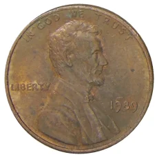 Монета 1 цент 1989 года США (аверс)