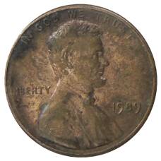 Монета 1 цент 1989 года США (аверс)