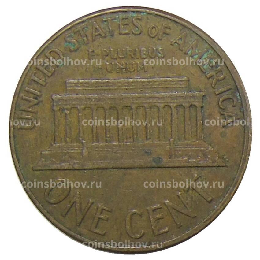 Монета 1 цент 1960 года D США (вид 2)