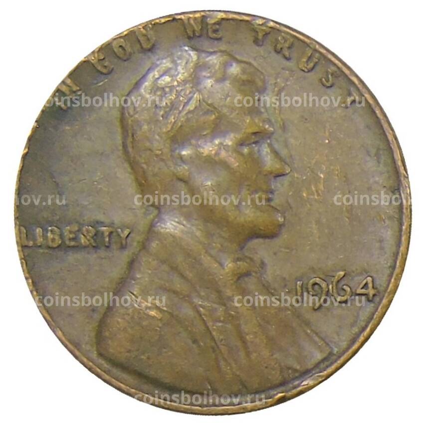 Монета 1 цент 1964 года США