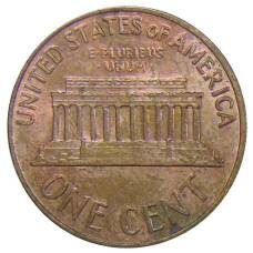 Монета 1 цент 1967 года США (реверс)