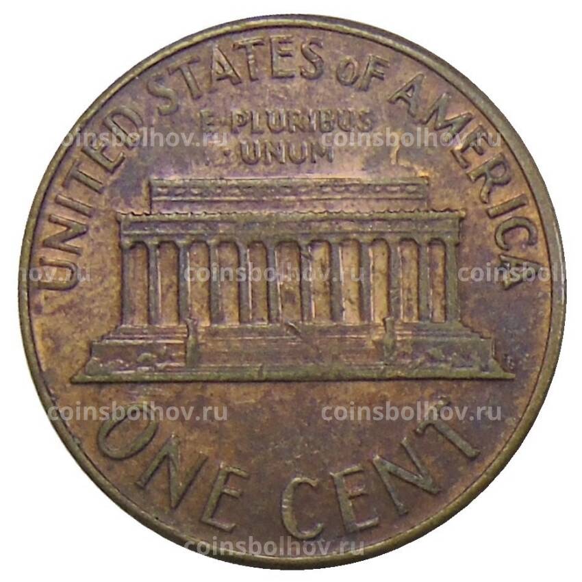 Монета 1 цент 1968 года D США (вид 2)