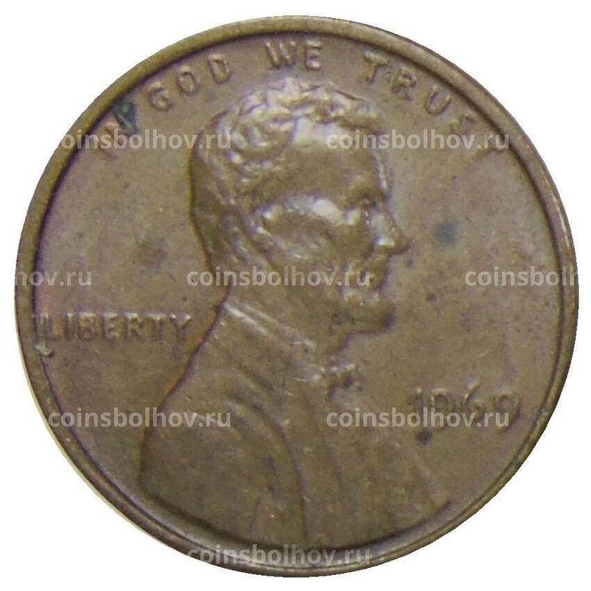 Монета 1 цент 1969 года США
