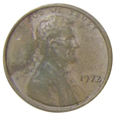 Монета 1 цент 1972 года США (аверс)