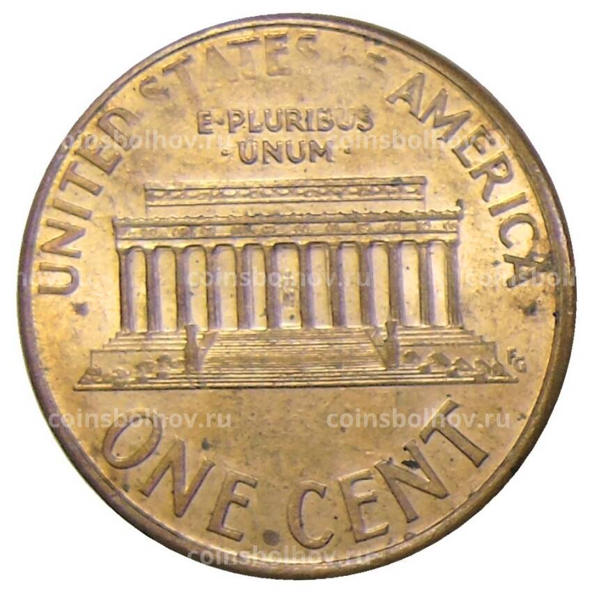 Монета 1 цент 1993 года США (вид 2)