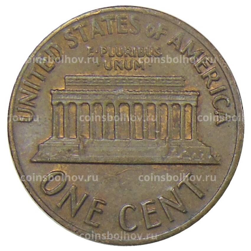 Монета 1 цент 1969 года США (вид 2)