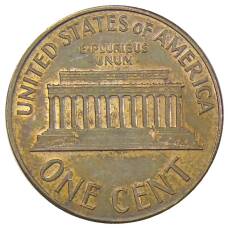 Монета 1 цент 1967 года США (реверс)