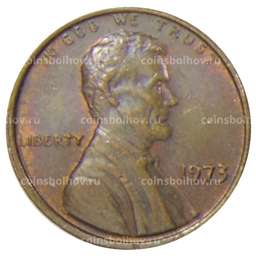 Монета 1 цент 1973 года США