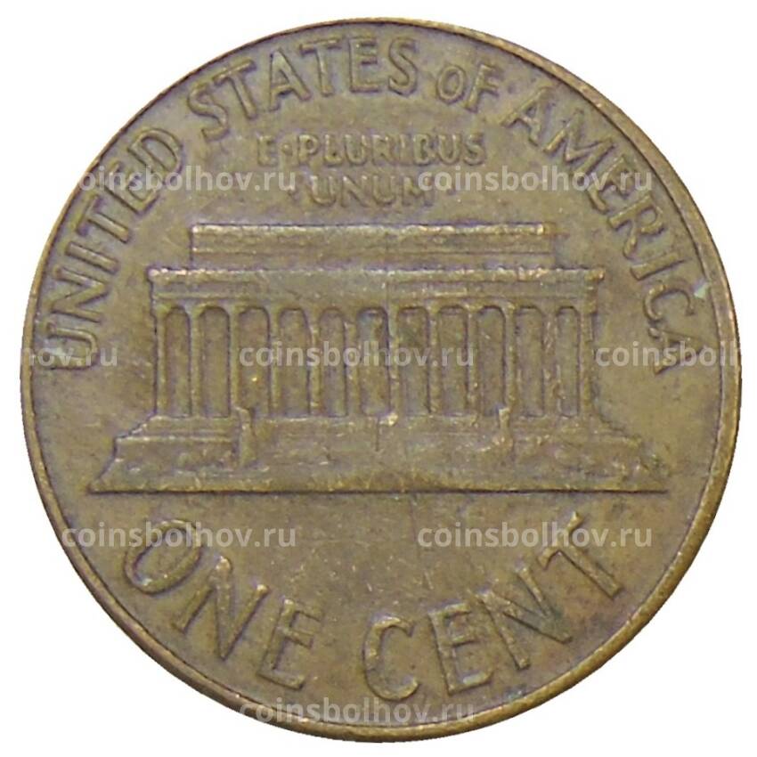Монета 1 цент 1969 года D США (вид 2)