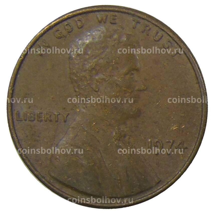 Монета 1 цент 1974 года США