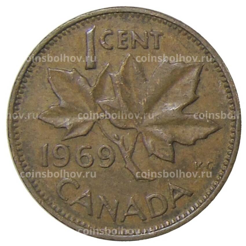 Монета 1 цент 1969 года Канада