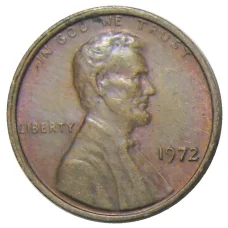 Монета 1 цент 1972 года США (аверс)