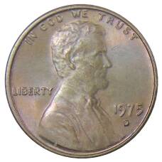 Монета 1 цент 1975 года D США (аверс)