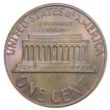 Монета 1 цент 1975 года D США (реверс)