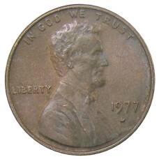 Монета 1 цент 1977 года D США (аверс)