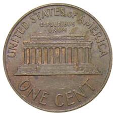 Монета 1 цент 1966 года США (реверс)