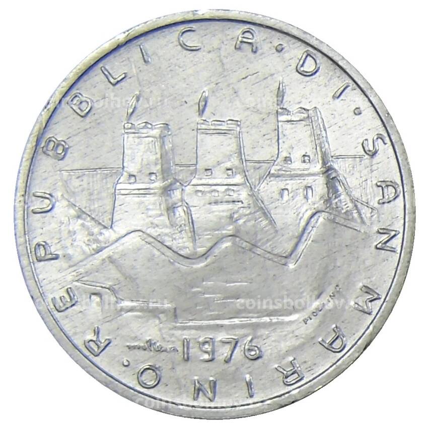 Монета 5 лир 1976 года Сан-Марино (вид 2)