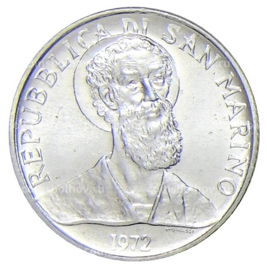 Монета 2 лиры 1972 года Сан-Марино