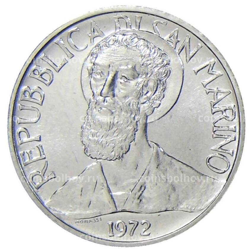Монета 5 лир 1972 года Сан-Марино