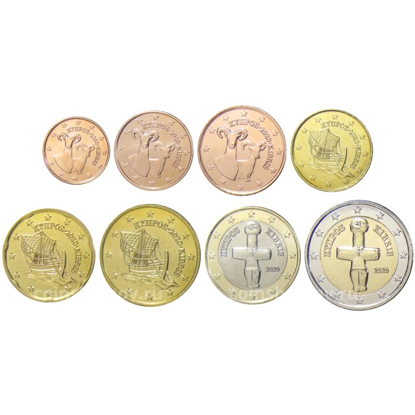 Годовой набор монет евро 2020 года Кипр