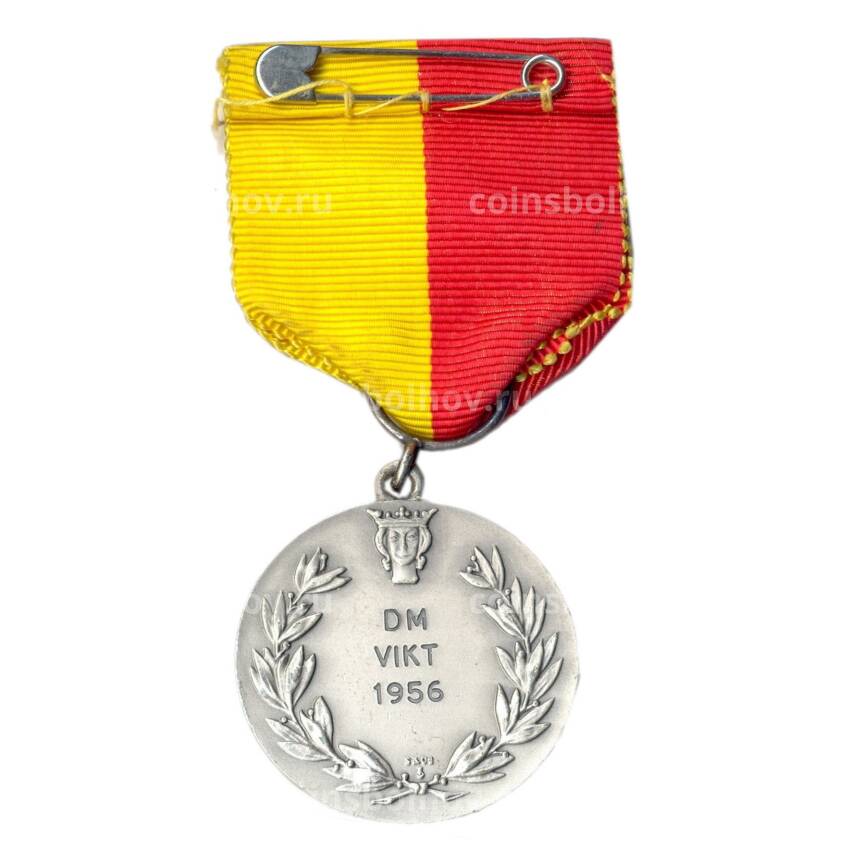 Медаль спортивная «Участнику соревнований по метанию-1956 год» Швеция (вид 2)