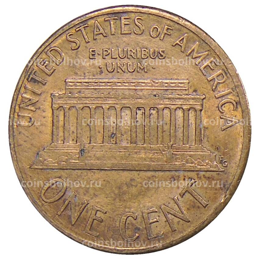 Монета 1 цент 1989 года D США (вид 2)