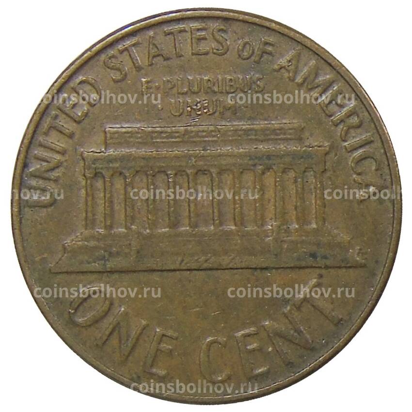 Монета 1 цент 1962 года D США (вид 2)