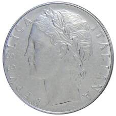Монета 100 лир 1977 года Италия (реверс)