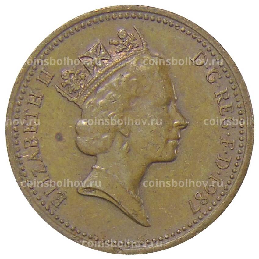 Монета 1 пенни 1987 года Великобритания