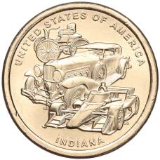 Монета 1 доллар 2023 года D США «Американские инновации — Автомобильная промышленность» (Индиана) (аверс)
