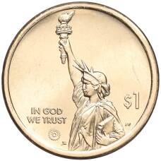 Монета 1 доллар 2023 года D США «Американские инновации — Автомобильная промышленность» (Индиана) (реверс)