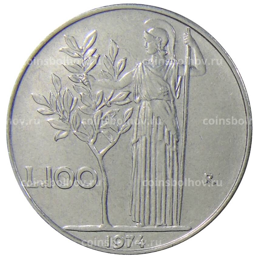 Монета 100 лир 1974 года Италия
