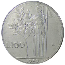 Монета 100 лир 1980 года Италия (аверс)