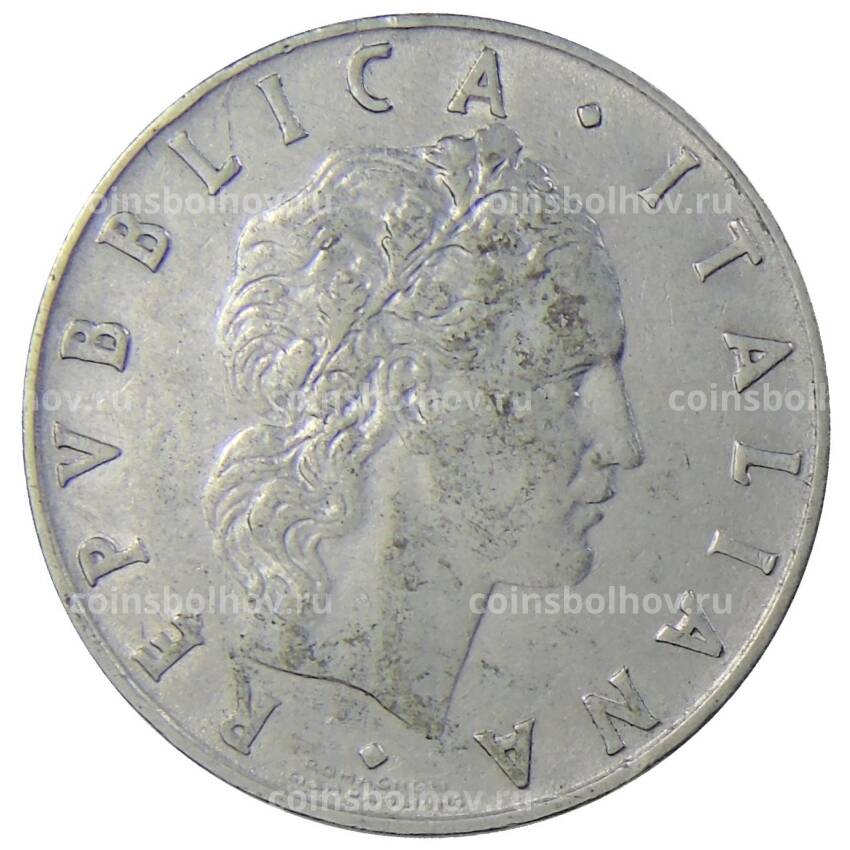Монета 50 лир 1955 года Италия (вид 2)
