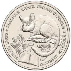 Монета 1 рубль 2023 года Приднестровье —  Красная книга — Соня лесная (аверс)