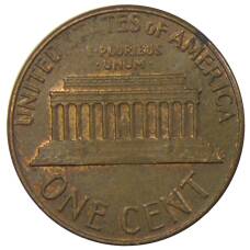 Монета 1 цент 1975 года D США (реверс)