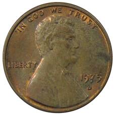 Монета 1 цент 1975 года D США (аверс)