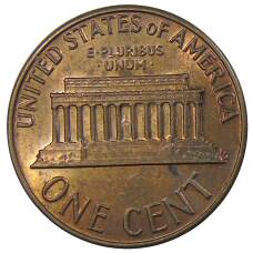 Монета 1 цент 1975 года D США (реверс)