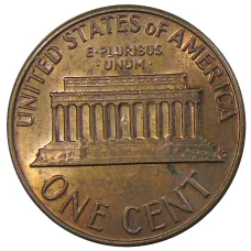 Монета 1 цент 1975 года D США (реверс)