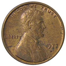 Монета 1 цент 1977 года D США (аверс)