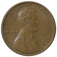 Монета 1 цент 1975 года D США (аверс)