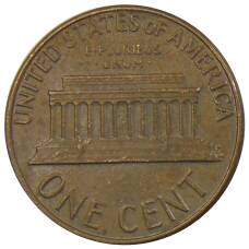 Монета 1 цент 1975 года D США (реверс)