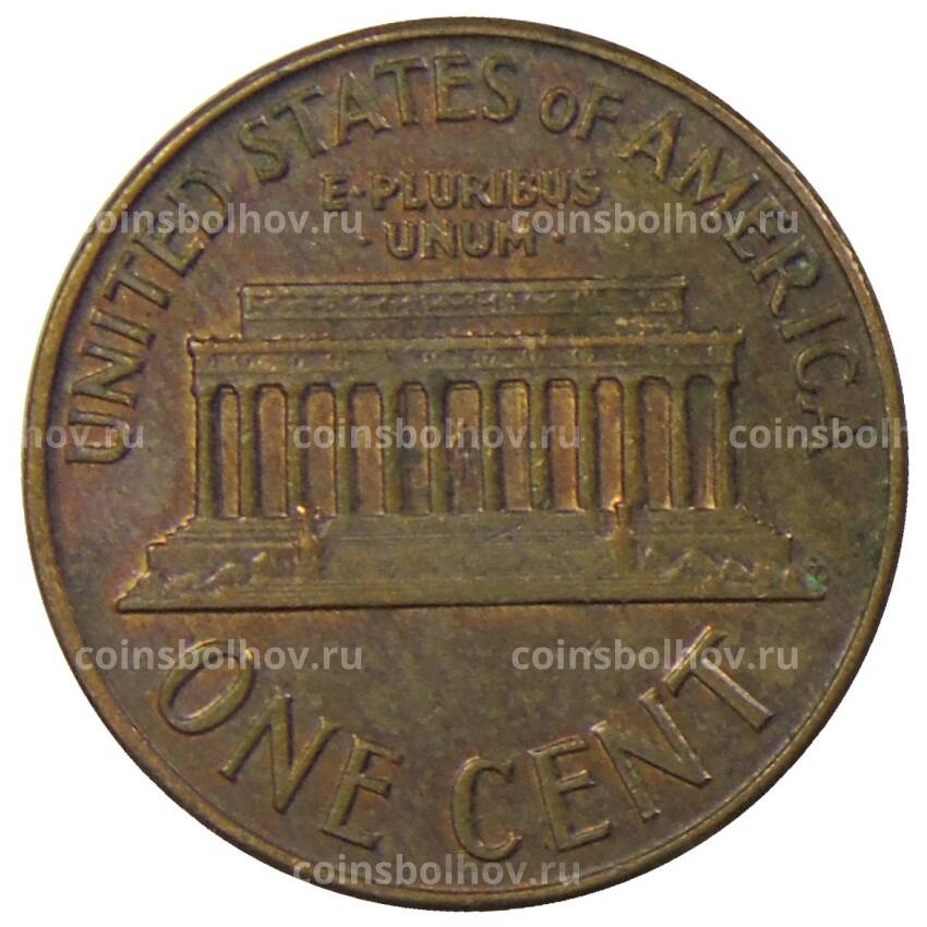 Монета 1 цент 1961 года D США (вид 2)