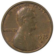 Монета 1 цент 1975 года D США (аверс)