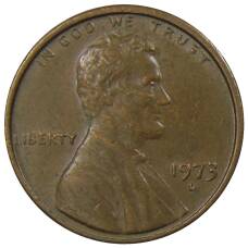 Монета 1 цент 1973 года D США (аверс)