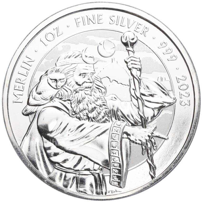 Монета 2 фунта 2023 года Великобритания —  Мифы и легенды — Мерлин