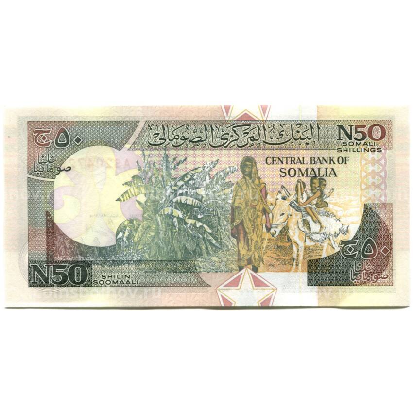 Банкнота 50 шиллингов 1991 года Сомали (вид 2)